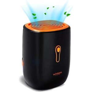 Stille en draagbare luchtontvochtiger voor huis en badkamer, vochtabsorberend met automatische uitschakeling, tank 750 ml, energiebesparend, ideaal tegen schimmel en vocht, Italiaanse garantie
