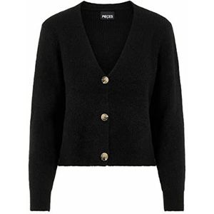 PIECES Dames Pcellen Ls Knit Cardigan Noos Bc Vest, zwart, XL