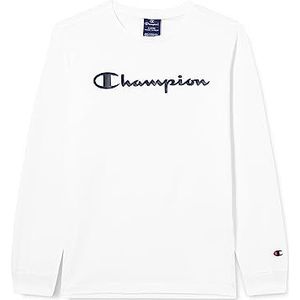 Champion Legacy American Classics-logo L/S shirt met lange mouwen kinderen en jongeren, Wit, 3-4 anni