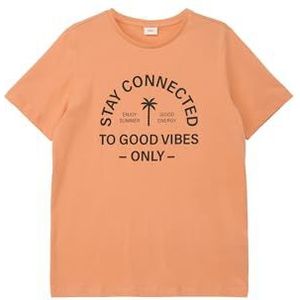 Shirt - Nektape - Jersey - Ronde Hals - Motiefprint - Kwartmouw