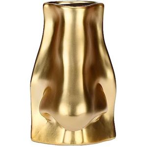 RITUALI DOMESTICI - Gouden vaas in de vorm van een grote neus van keramiek Augusto