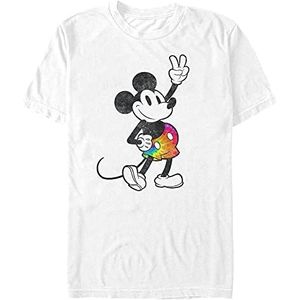 Disney Classics Unisex Classic-Tie Dye Mickey Stroked Organic T-shirt met korte mouwen, wit, M