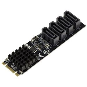 KALEA-INFORMATIQUE M.2 (M2 NGFF) PCIe M of B+M Key 4-poorts SATA 6G RAID 0 1 10 kaart met MARVEL 88SE9236 chipset