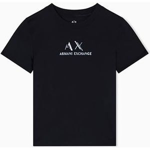 Armani Exchange Dames Regular Boxy Chest Logo Tee T-shirt, optic white, S