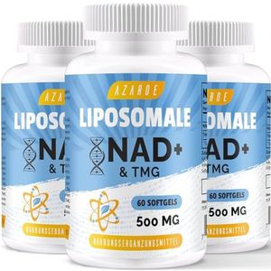 Liposomale NAD+ Softgels 500 mg met TMG 250 mg, ondersteunt cellulaire energie, 60 softgels (180 Count (Pack of 3))