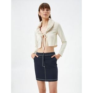 Koton Mini-rok met ritssluiting voor dames, marineblauw (703), 42