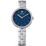 Swarovski Cosmopolitan horloge, Swiss Made, Metalen armband, Blauw, Roestvrij staal