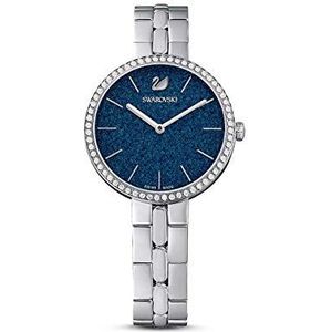 Swarovski Cosmopolitan horloge, Swiss Made, Metalen armband, Blauw, Roestvrij staal