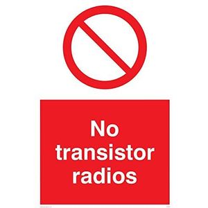 Viking Signs PC536-A2P-3M ""No Transistor Radios"" Sign, 3 mm Rigid Plastic, 600 mm H x 400 mm W