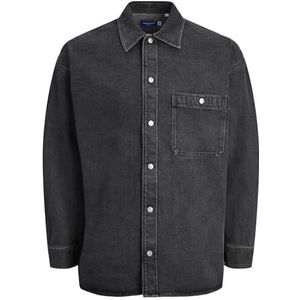 JACK & JONES JORSANTORINI Denim Overshirt LS, zwart denim, S