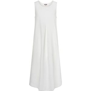 Timezone Dames linnen lange jurk casual jurk, pure white, XL
