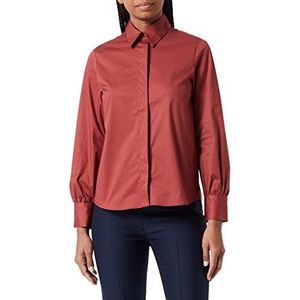 Seidensticker Damesblouse - modieuze blouse - regular fit - getailleerd - stretch - hemd blouse kraag - gemakkelijk te strijken - lange mouwen, bruin, 42