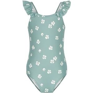 Petit Bateau Eendelig badpak voor meisjes, Groen/Wit, 3 Jaren