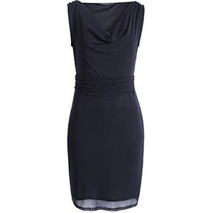 ESPRIT Collection Damesetui jurk, knielang, effen, blauw (navy 415), XL
