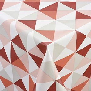 Venilia Tafellaken Véniline piramide oranje vierkant, gestructureerd tafelkleed met grafisch design, tafelkleed, onderhoudsvriendelijk, 140 x 140 cm, 55010