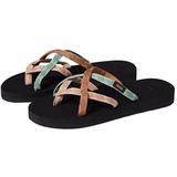 Teva W Olowahu Dames Slippers - Zwart Bruin Groen