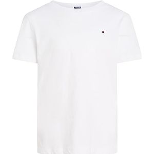 Tommy Hilfiger Basic Cn Knit S/S T-shirt voor jongens, wit (helder wit), 110 cm