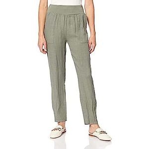 Bonateks, Vloeiend gesneden broek met zakken en elastische tailleband, EU-maat: 36, Amerikaanse maat: S, kaki - gemaakt in Italië, groen, 36