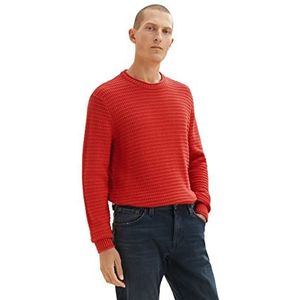 TOM TAILOR Uomini Gebreide trui 1033655, 11311 - Molten Lava Red, XL