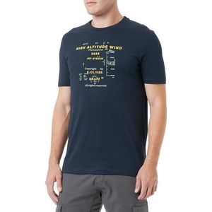 s.Oliver T-shirt voor heren, korte mouwen, blauw, S, blauw, S