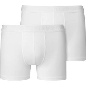 Schiesser Jongens 2 stuks ondergoed boxershorts - 95/5 biologisch katoen - maat 140 tot 176, Wit_173534, 140 cm