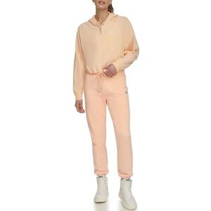 DKNY Dames Metallic Bubble Logo Button Front Hoodie met trekkoord, Belini, Medium, Belini, M