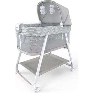 Ingenuity, Lullanight Babybed Gem, wieg met 4 wielen en luchtdoorlatende zijkanten, grijs, 9,51 kg