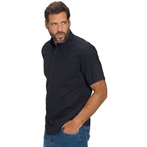 JP 1880 Heren linnen hemd, 1/2, MF, BD shirt, donker marine, XL