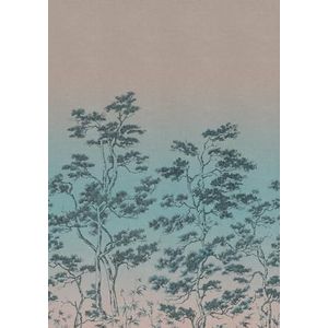 Rasch Behang 360721 - Fotobehang op vlies met bomen in groenblauw en bruin uit de collectie Magicwalls - 3,00 m x 2,12 m (L x B)