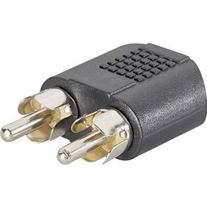 SpeaKa Professional SP-7869756 Cinch/Jackplug Audio Y-adapter [2x Cinch-stekker - 1x Jackplug female 3,5 mm] Zwart