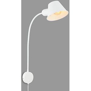 Briloner 2089-016 - Bedlamp flexibel, bedlamp verstelbaar, tuimelschakelaar, 1x E27 fitting max 10 Watt, incl snoer, wit, 55 cm, 55 cm