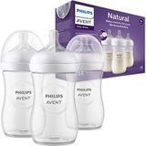 Philips Avent Natural Response-babyfles - 3 babymelkflessen van 260 ml voor pasgeboren en oudere baby's, BPA-vrij, voor 1 maand en ouder (model SCY903/03)