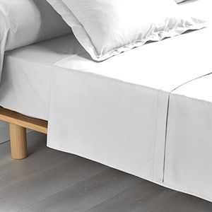 Douceur d'Intérieur Percaline bedlaken voor 1 persoon, antraciet, 180 x 290 cm, wit, 240 x 300 cm