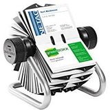 Durable 248123 Visifix rotatiekaartensysteem, voor 400 visitekaartjes, met register A-Z, metaalzilver