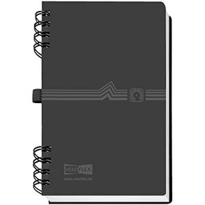 Veloflex 5106180 - Adresboek met spiraalbinding DIN A6, PP, met 12-delig Register, telefoonringband zwart