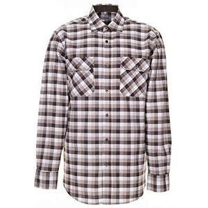 Maat 39/40 heren Planam overhemden Countryhemd lange mouwen stone geruit model 0483