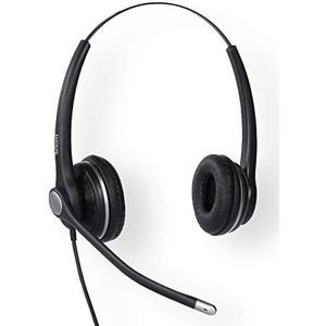 Snom A100D Binaural headset voor alle snom desktop telefoons 3x0 / D3x5 / 7x0 / D7x5, Superior breedband geluid, passieve noise-cancelling microfoon, Quick Release Adapter, 00004342