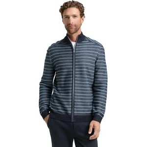 TOM TAILOR Gebreide herenjas, 39197 - Denim Blue Navy Streep, XL