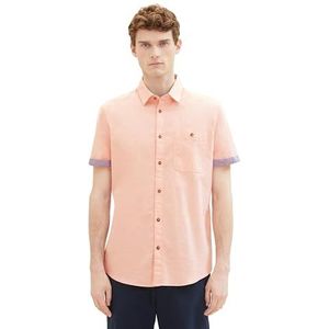 TOM TAILOR Herenhemd, 34647 - Fruity Orange Chambray, L