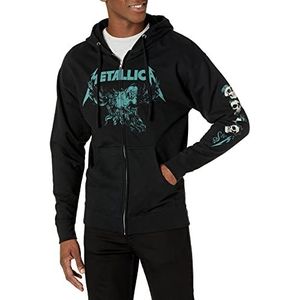 Metallica Adult Standard Official S&M2 Moose Skull Black Unisex Zip Hoodie, Large