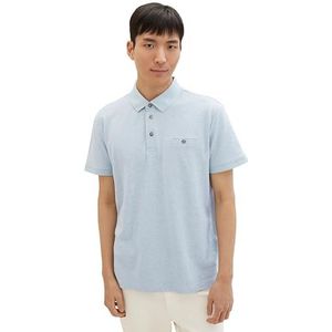 TOM TAILOR Poloshirt voor heren, 35086 - Foggy Blue Grindle Structure, XL