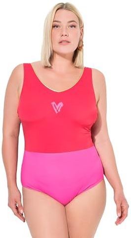 Ulla Popken - Badpak - Fuchsia - Soft Cup - Bustier - Milieuvriendelijk Geproduceerd