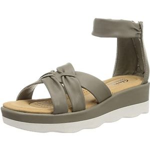 Clarks - Clara Rae - Damessandalen - Olijfgroen - PU-inlegzool - EVA-zool