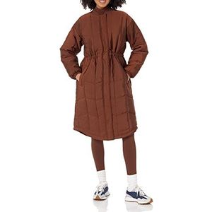 Amazon Essentials Gewatteerde damesjas (verkrijgbaar in grote maten), diepbruin, L