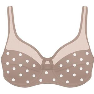 Dim Generous Klassieke damesbeha met beugels, 1 stuk, Bruin met witte stippen, 75B