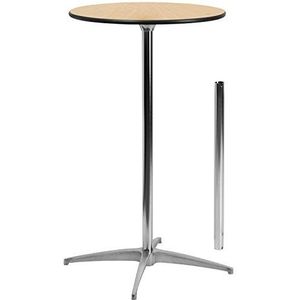 Flash Furniture Bistrotafel van berkenhout, in hoogte verstelbare bartafel voor evenementen, bars, clubs of restaurants, onderhoudsvriendelijke statafel om in te klappen