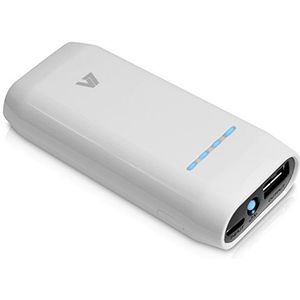 V7 draagbare externe batterij Power Bank oplader, oplader voor smartphones en tablets, 4400mAh, wit