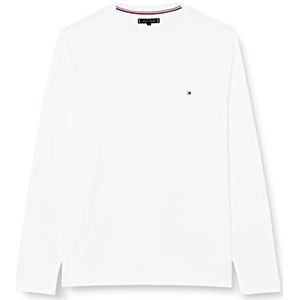 Tommy Hilfiger Heren BT-Stretch Slim FIT LS TEE-B L/S T-shirts, Wit, XXL, Kleur: wit, XXL