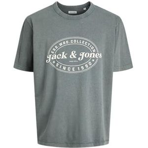 JACK & JONES Jjedover Print Tee Ss Crew Neck, stormy weather, L