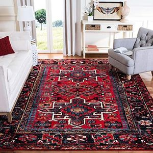 Safavieh Vintage Hamadan VTH211 tapijt voor binnen, rechthoekig, gevlochten, Perzische collectie, rood/meerkleurig, 122 x 183 cm